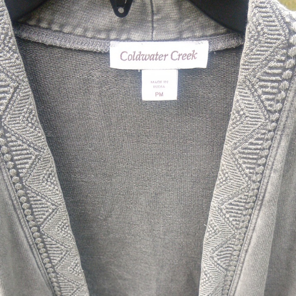 Coldwater Creek Gray Embroidered Cardigan - Picture 2 of 7